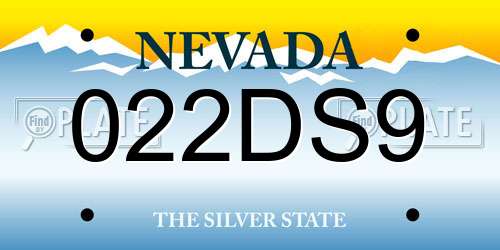 022DS9 Nevada License Plate