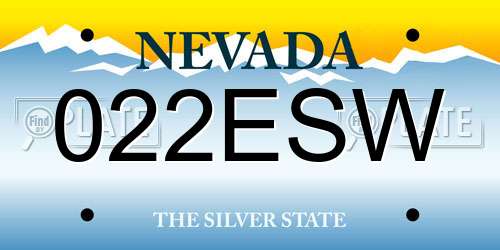 022ESW Nevada License Plate