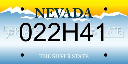 022H41 Nevada License Plate