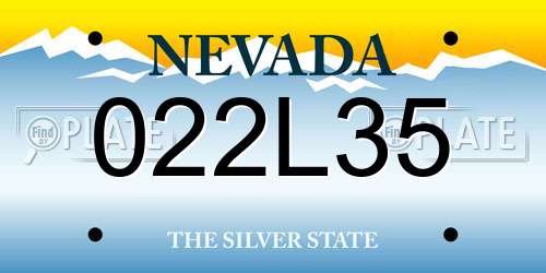 022L35 Nevada License Plate