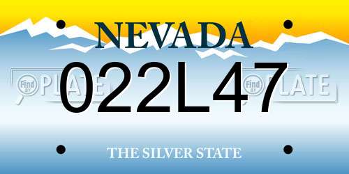 022L47 Nevada License Plate