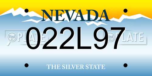 022L97 Nevada License Plate