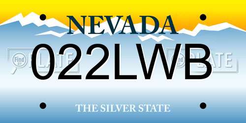 022LWB Nevada License Plate