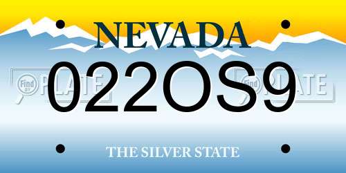 022OS9 Nevada License Plate