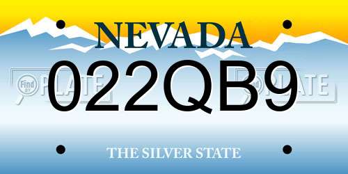 022QB9 Nevada License Plate