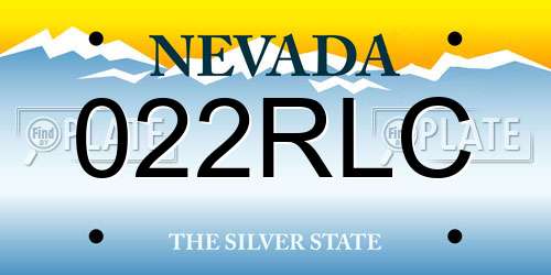 022RLC Nevada License Plate