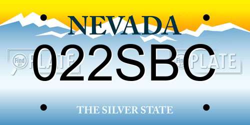 022SBC Nevada License Plate