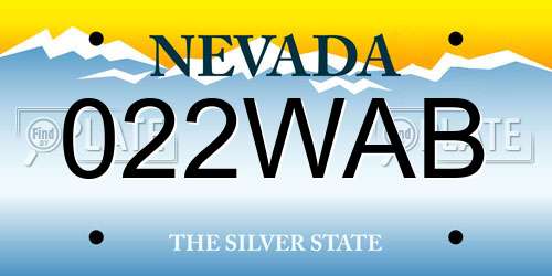 022WAB Nevada License Plate