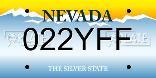 022YFF Nevada License Plate