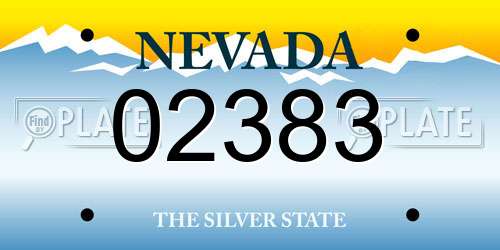 02383 Nevada License Plate