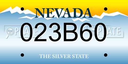 023B60 Nevada License Plate