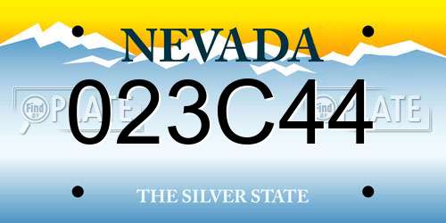 023C44 Nevada License Plate