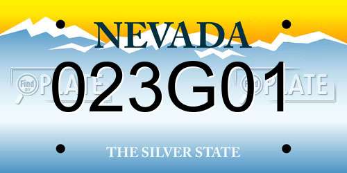 023G01 Nevada License Plate
