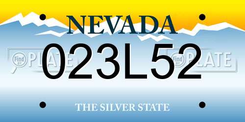 023L52 Nevada License Plate