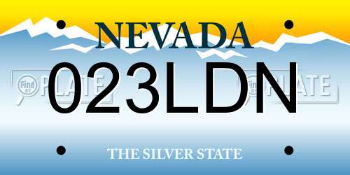 023LDN Nevada License Plate