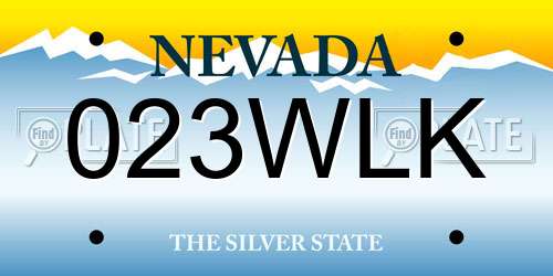 023WLK Nevada License Plate