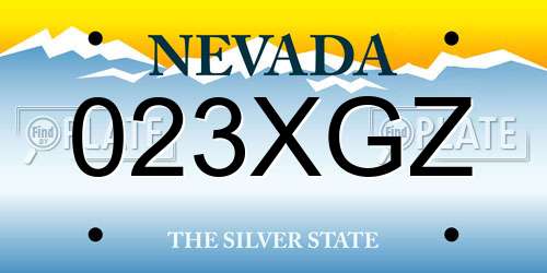 023XGZ Nevada License Plate
