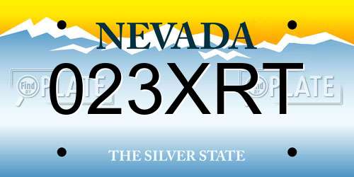 023XRT Nevada License Plate