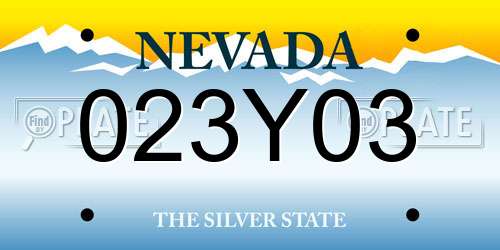 023Y03 Nevada License Plate