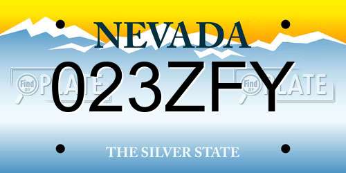 023ZFY Nevada License Plate