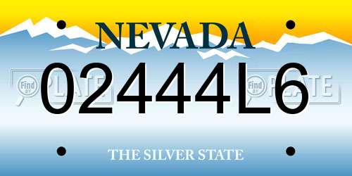 02444L6 Nevada License Plate