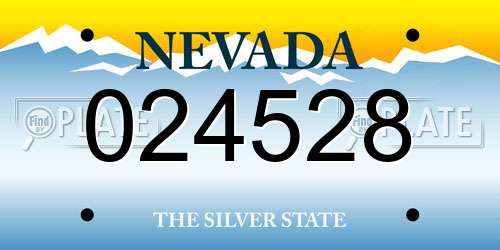 024528 Nevada License Plate