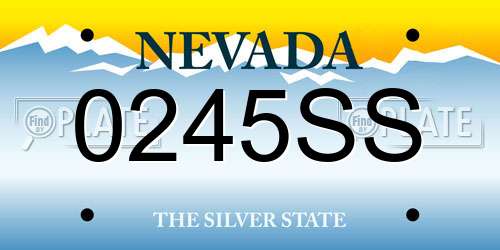 0245SS Nevada License Plate