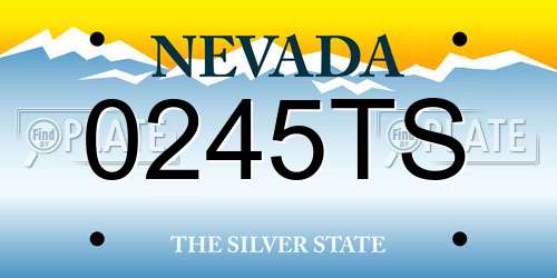 0245TS Nevada License Plate