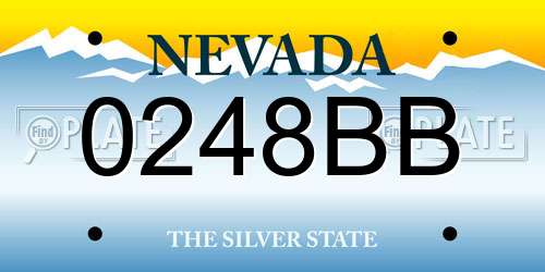 0248BB Nevada License Plate