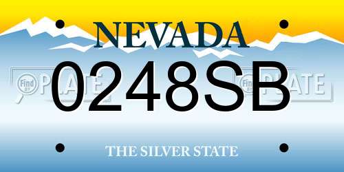 0248SB Nevada License Plate