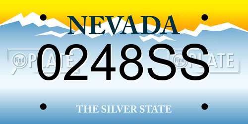 0248SS Nevada License Plate
