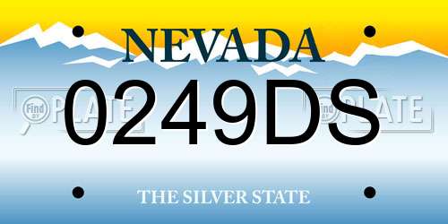 0249DS Nevada License Plate