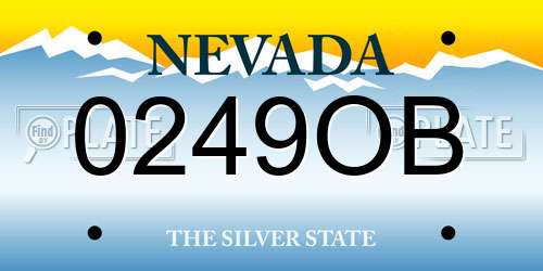 0249OB Nevada License Plate