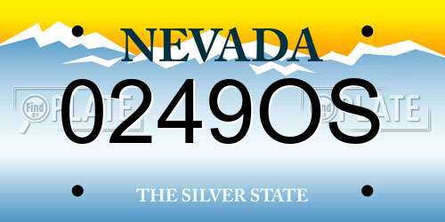 0249OS Nevada License Plate