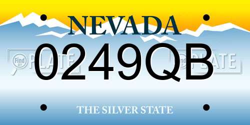 0249QB Nevada License Plate