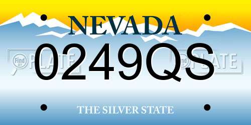 0249QS Nevada License Plate