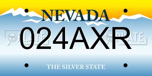 024AXR Nevada License Plate