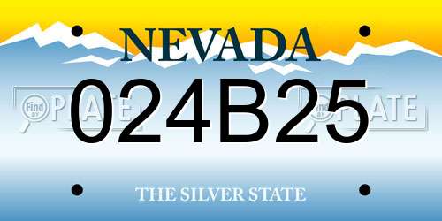 024B25 Nevada License Plate