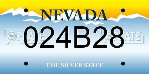024B28 Nevada License Plate