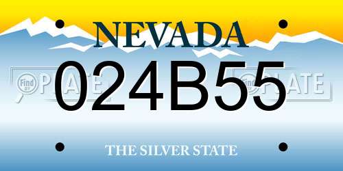 024B55 Nevada License Plate