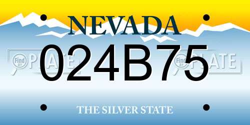 024B75 Nevada License Plate