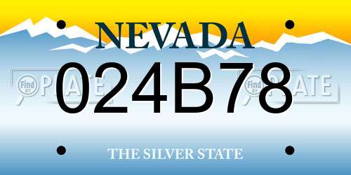 024B78 Nevada License Plate