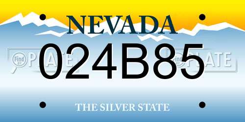 024B85 Nevada License Plate