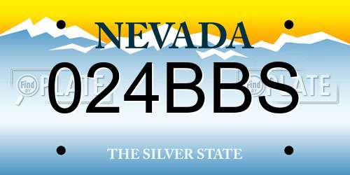 024BBS Nevada License Plate