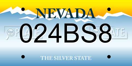 024BS8 Nevada License Plate