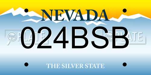 024BSB Nevada License Plate