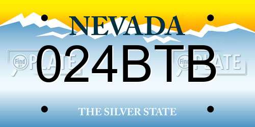024BTB Nevada License Plate