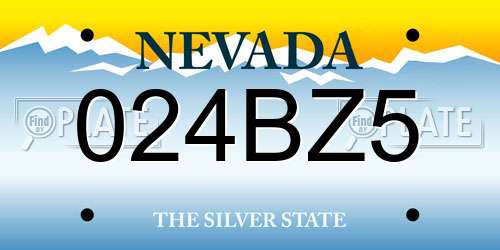 024BZ5 Nevada License Plate