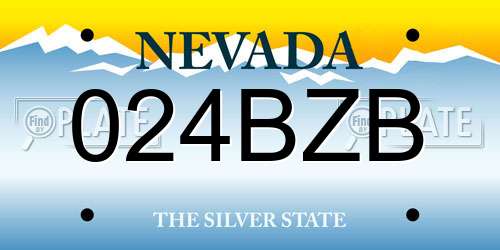 024BZB Nevada License Plate