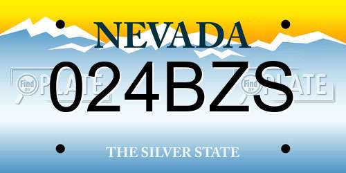 024BZS Nevada License Plate